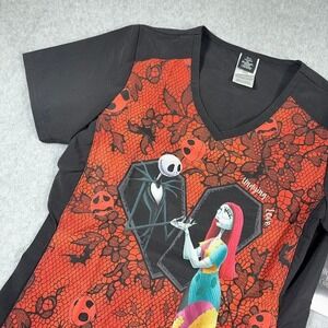 Nightmare before Christmas Scrub Top XXS Cherokee Tooniforms Jack Sally NWT